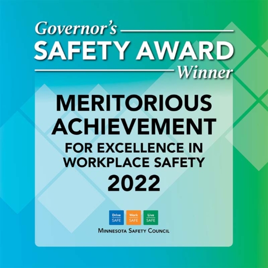 Minnesota Safety Council Governor’s Safety Award earned by Marsden Building Maintenance